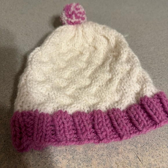 - Hand knit color block infant winter hat - Picture 2 of 2